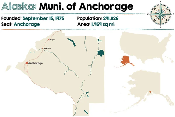 Alaska: Municipiality of Anchorage — Stock Vector