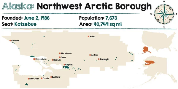 Alaska: Distrito Noroeste Ártico — Archivo Imágenes Vectoriales