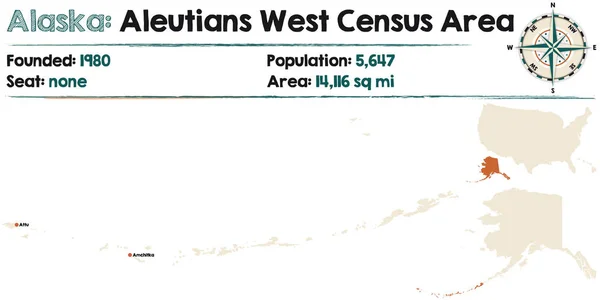Alaska: Aleutians West Census Area — Stockvector