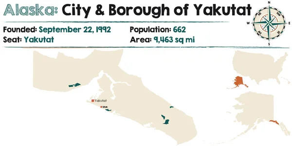 Alaska: Ciudad y municipio de Yakutat — Archivo Imágenes Vectoriales