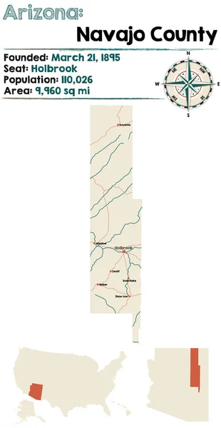 Карта округа Навахо — стоковый вектор