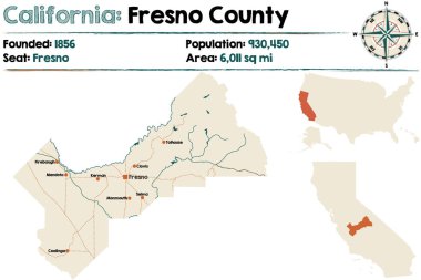 California - Fresno county harita