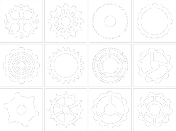 Iconos de rueda de engranaje — Archivo Imágenes Vectoriales