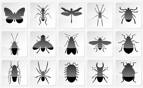 Insectos vectores negros — Archivo Imágenes Vectoriales