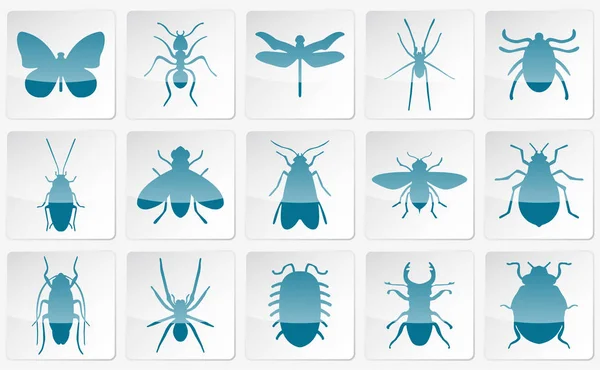 Blue vector insects — Stock Vector