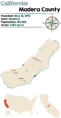 California - Madera İlçesi Haritası