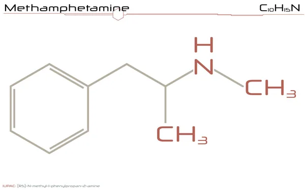 Molecule van metamfetamine — Stockvector