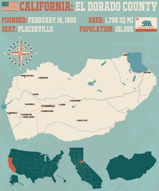 El Dorado County, Kaliforniya büyük ve ayrıntılı haritası