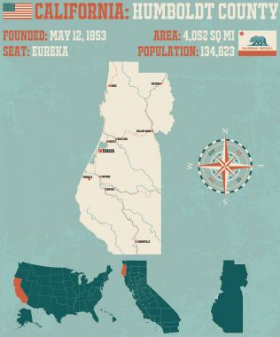 Humboldt County, Kaliforniya büyük ve ayrıntılı haritası