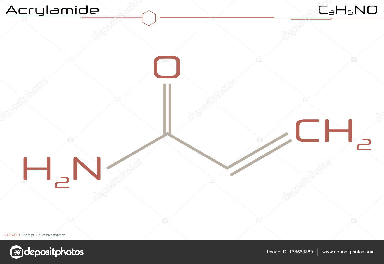 Large Detailed Infographic Molecule Acrylamide Stock Vector Large Detailed Infographic Molecule Acrylamide Stock Vector
