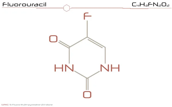 Infografía Amplia Detallada Molécula Fluorouracilo — Vector de stock