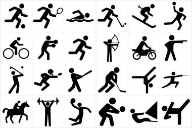 Large and detailed set of different sports icons clipart