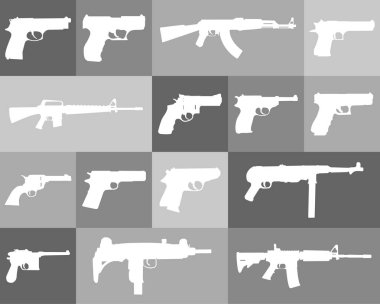 Farklı silah büyük ve ayrıntılı simge seti