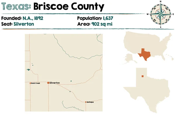 美国德克萨斯州布里斯科县详细地图 — 图库矢量图片