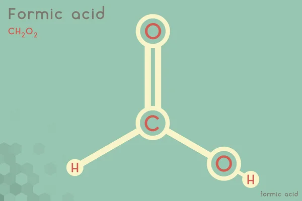 Infografica Ampia Dettagliata Della Molecola Acido Formico — Vettoriale Stock