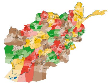 Afganistan Devleti büyük ve ayrıntılı Haritası