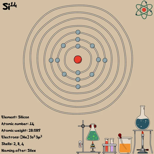 Duży Kolorowy Infografika Elemencie Krzemu — Wektor stockowy
