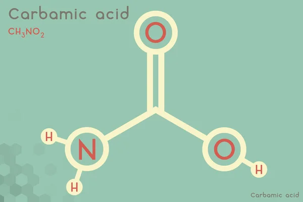 Große Und Detaillierte Infografik Des Moleküls Carbamic Acid — Stockvektor
