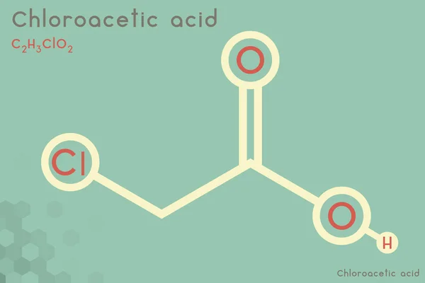 Infografía grande y detallada de la molécula de ácido cloroacético. 2024