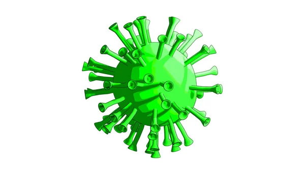 Obraz Renderowania Wirusa Corona Kolorze Zielonym — Zdjęcie stockowe