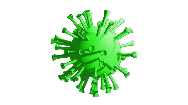 Відтворення Зображення Вірусу Корони Зеленому Кольорі — стокове фото