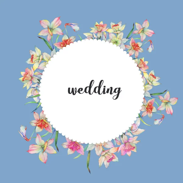 Aquarell Blumen Illustration Sind Perfekt Für Die Herstellung Diy Hochzeitseinladungen — Stockfoto