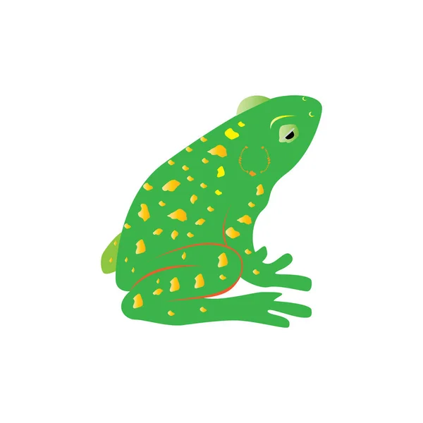 Icono Dibujos Animados Rana Verde Silueta Logotipo Vector Ilustración — Vector de stock
