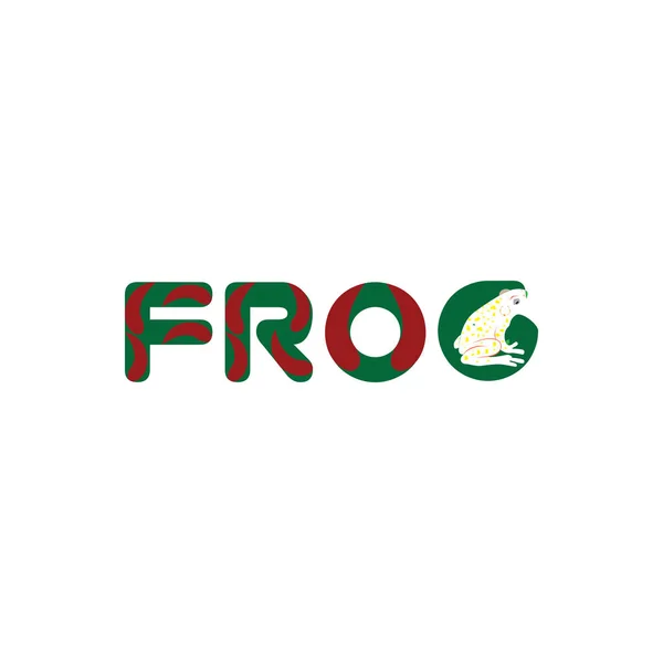The word Frog cartoon icon logo vector illustration