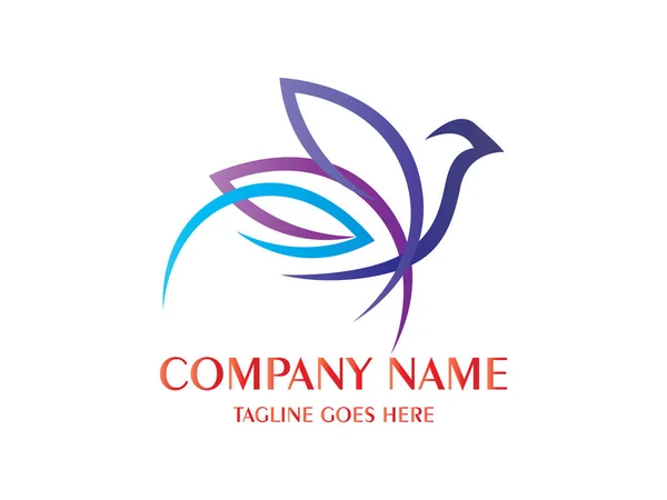 Ticari şirketler için güvercin logosu tasarım şablonu