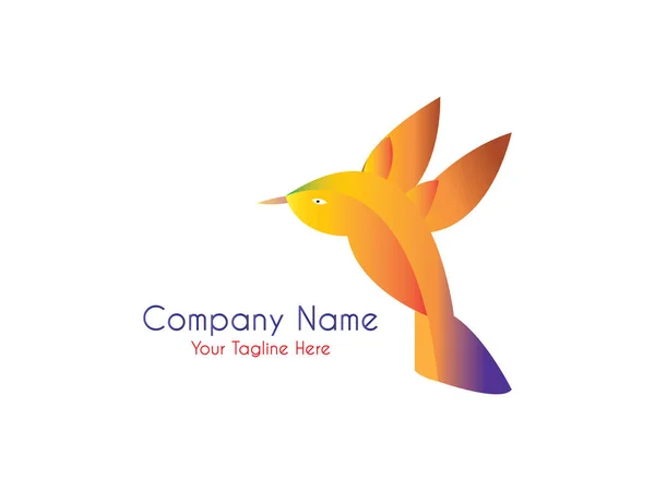 Logo Colibrí Volando Cielo Plantilla Diseño Para Empresas — Vector de stock