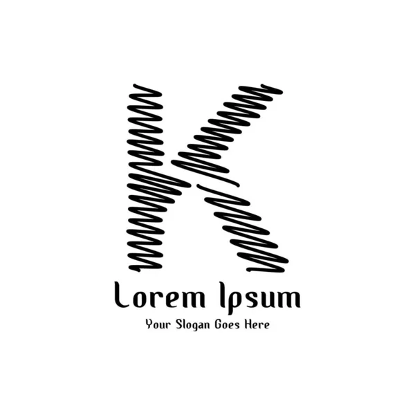 Letter K with a choppy line design for the logo company