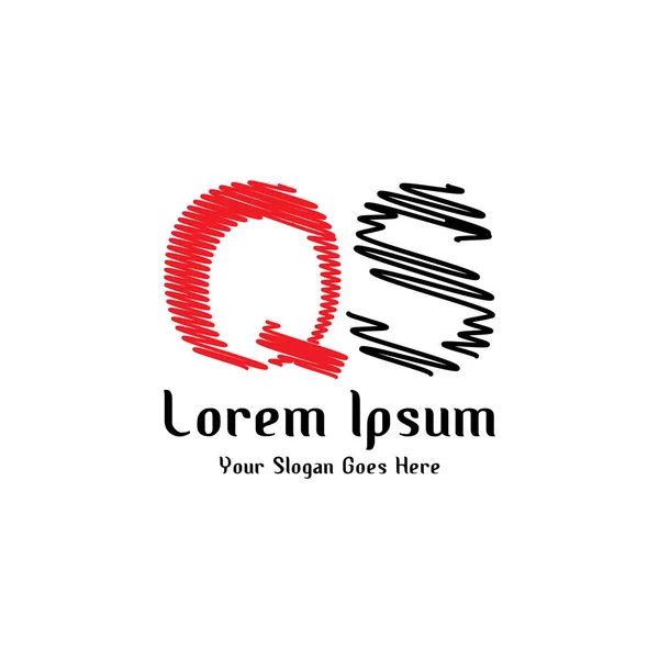 Bir şirket veya işletme için logo olarak dalgalı çizgili Q harfi dizaynı