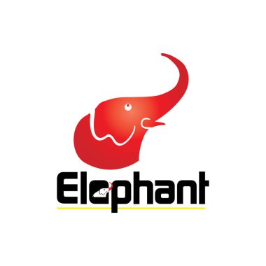 Fil Tasarımı Logo Vektörü Grafik Damgalama Harfi Elemanı.