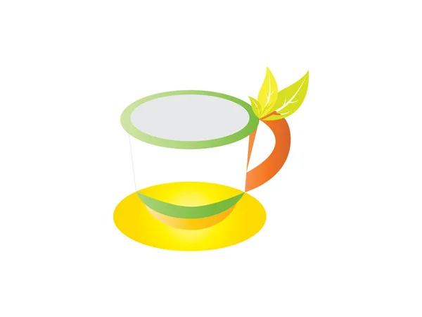 杯与新鲜茶 标志图标 简单的矢量插图 — 图库矢量图片