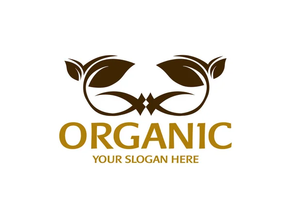 Organik yaprak logosu. Çevre yeşil yaprak logo vektörü. Doğa Logosu Yaprak Logosu Basit Ayrılma Vektörü