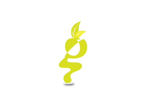 Počáteční Písmeno Listem Logo Organických Listů Eko Zelený Vektor Loga — Stockový vektor
