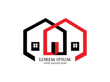 Bina, ev vektör simgeleri. Ev ya da ev inşaatı Mimari Mimarlık Binası