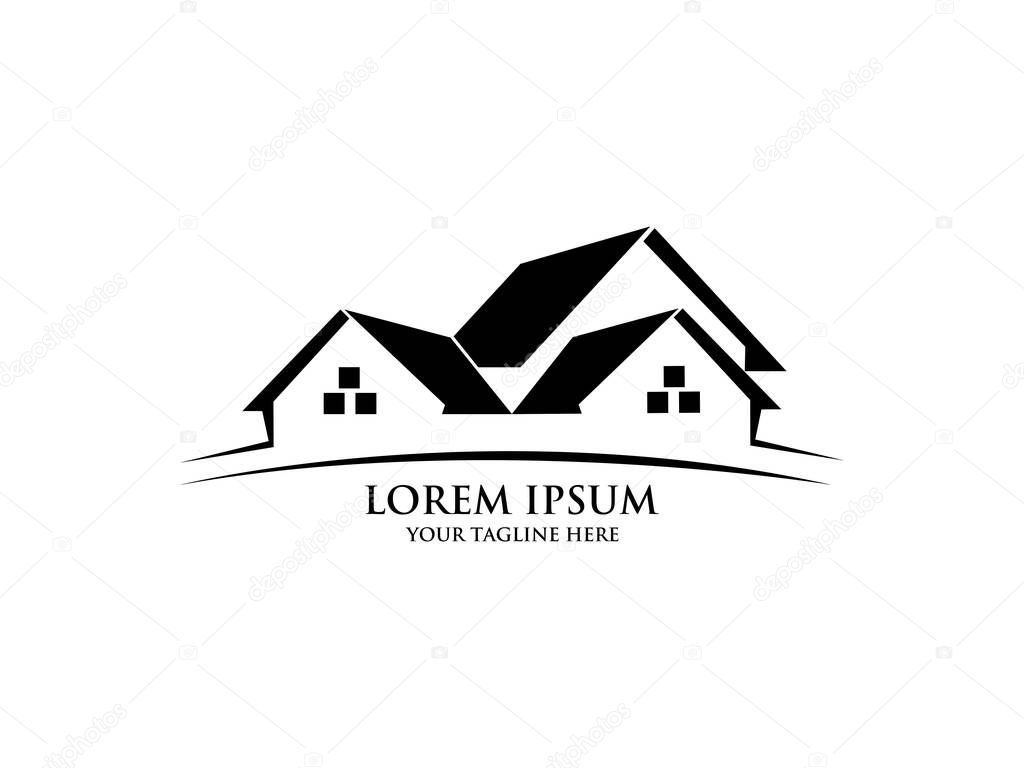 Building, house vector icons. House or home building illustration architecture property building. A symbol of real estate or house building