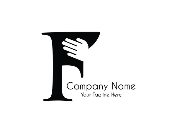 Finger ilk harf F simgesi tasarımı stok çizimi. Parmak bakımı çözüm harfi F vektör resmi. F harfi parmak logosu tasarımı.