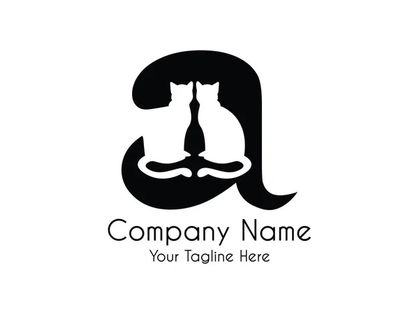 A harfi alfabe dizaynı. İkiz kedileri bir şirket ya da iş yeri logosu olarak kullanıyor.