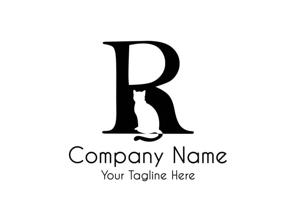 Diseño Letra Alfabeto Con Gato Como Logotipo Para Una Empresa — Vector de stock