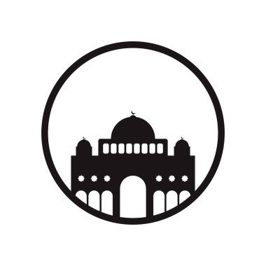 Cami ikonu tasarımı camii şablonu. Cami vektör silueti
