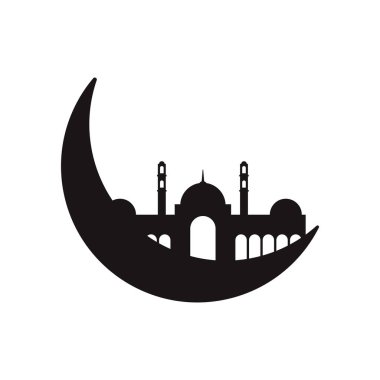 Cami ikonu tasarımı camii şablonu. Cami vektör silueti