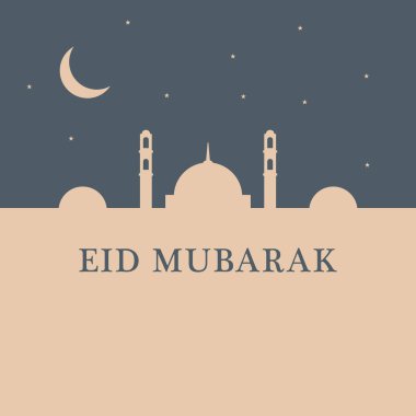 Bayram Mübarek tebrik kartı tasarımı. Müslüman kültür bayramı mübarek