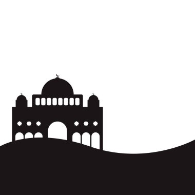 Cami ikonu tasarımı camii şablonu. Cami vektör silueti