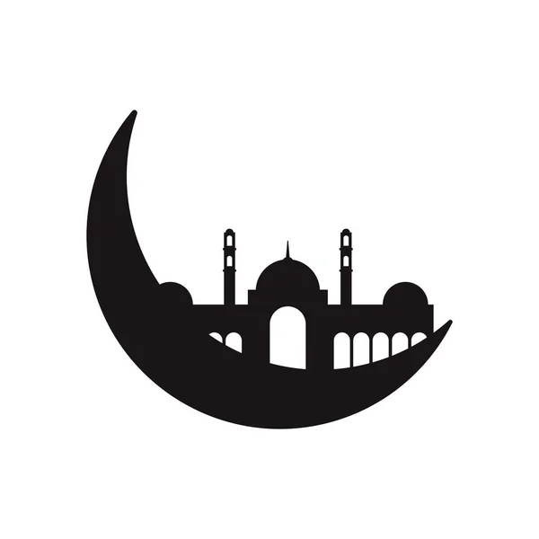 Modèle Icône Mosquée Mosquée Design Mosquée Silhouette Vectorielle Mosquée — Image vectorielle