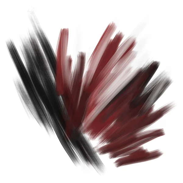 Minimalist Interior Poster Black Red Oil Paint Brush Strokes White — Stock Photo, Image