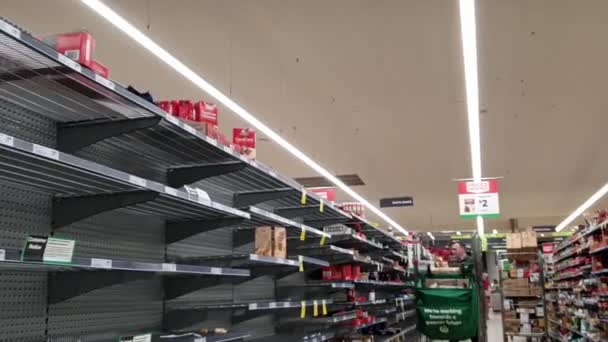 Gold Coast Australia Marzo 2020 Woolworths Supermercado Pasta Vacía Estantes — Vídeo de stock