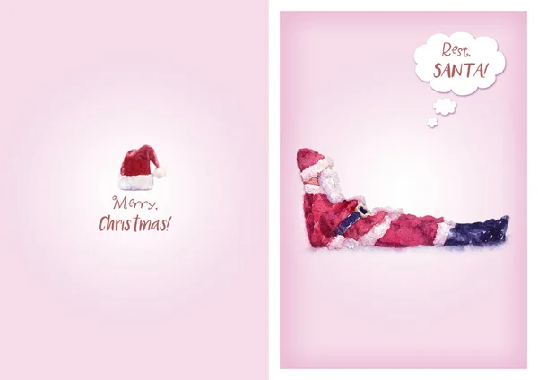 Card "Rest, Santa!" — Stock Photo, Image