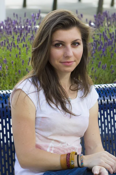 Retrato de niña en el día de verano Imágenes de stock libres de derechos